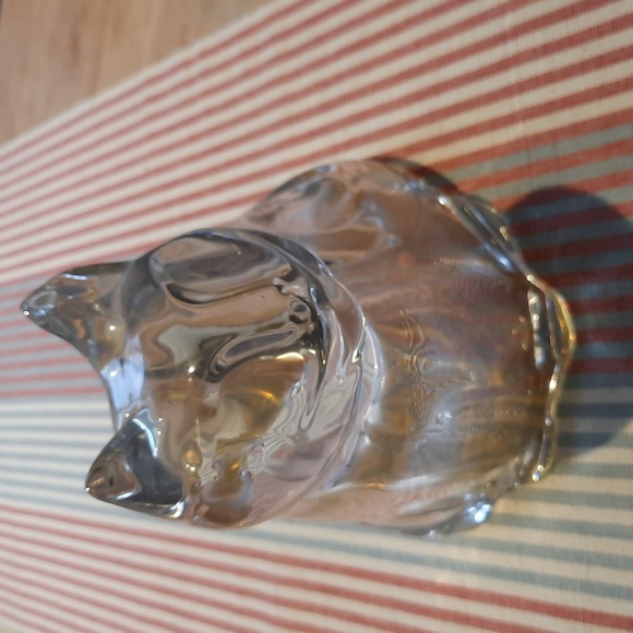Vintage MCM Bohemian Czech Crystal Cat Piggy Bank - Picture 5 of 5
